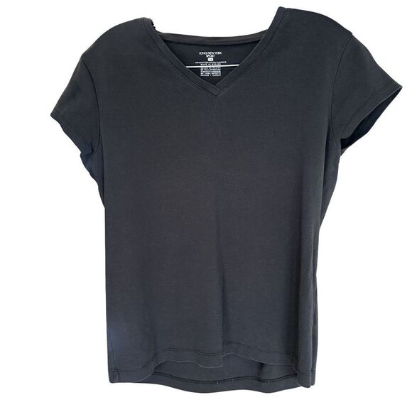 Jones New York 100% Cotton Black V-Neck Short Sleeve Top  Size Large - Picture 4 of 6